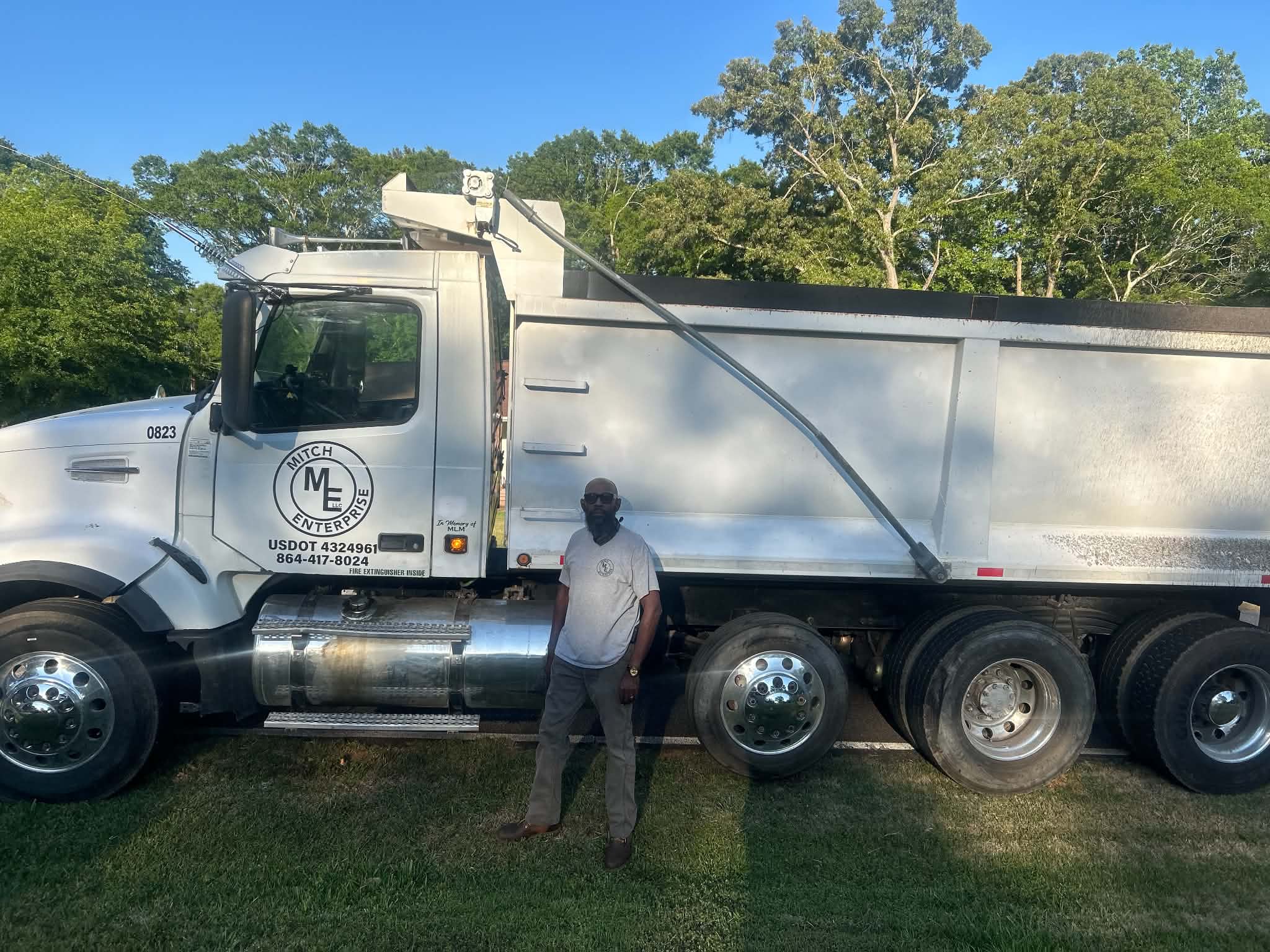 Dump truck hauling background